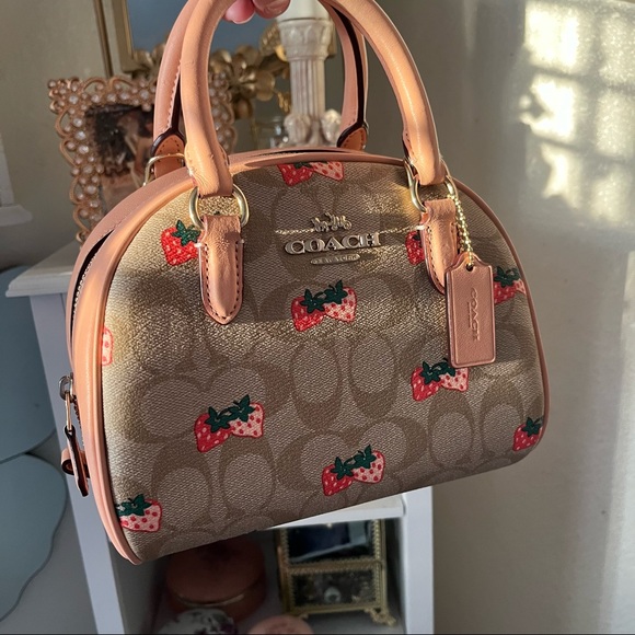 Coach Handbags - Coach Sydney Satchel with strawberry print 🍓